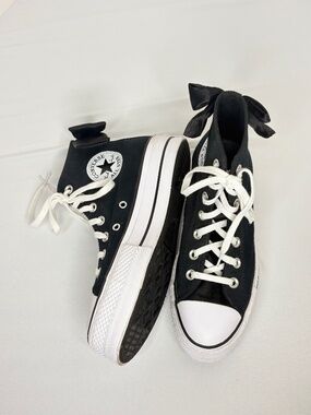Converse Chuck Taylor All Star Lift Platform Satin Bow High Top Sneakers